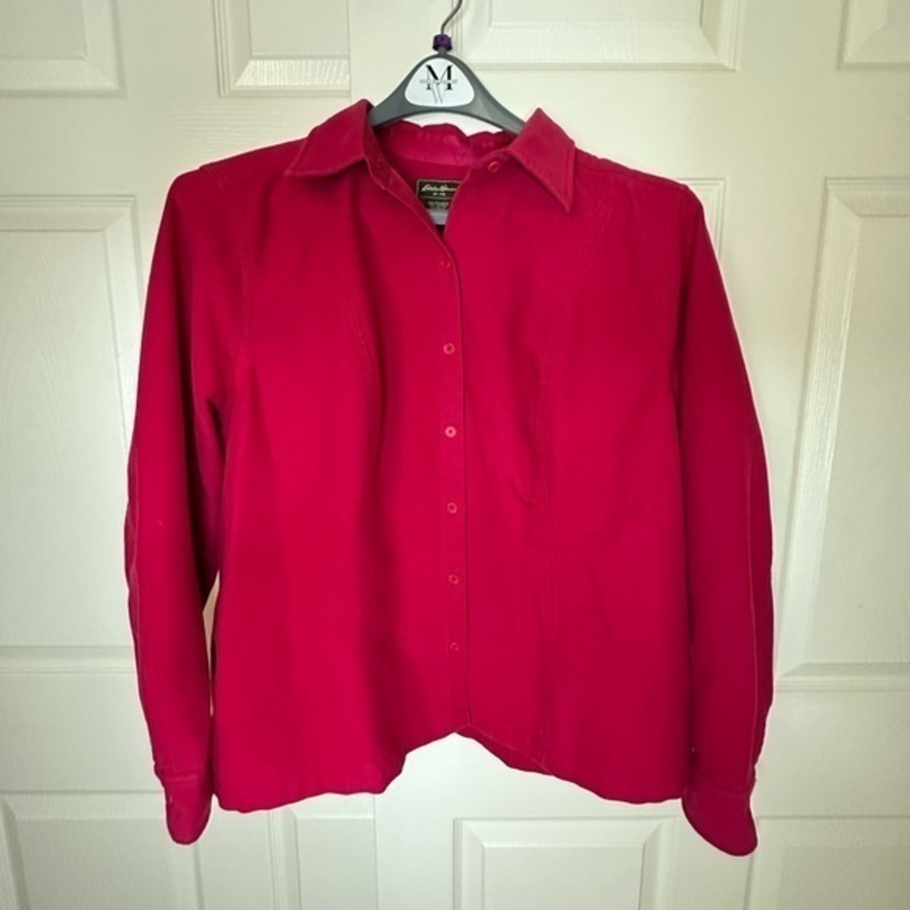 Eddie Bauer Flannel Women’s Red Button down Shirt Jacket XXL